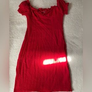 Red body-con minidress